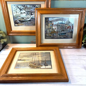 Stampe nautiche in lamina di Lionel Barrymore - Set di 3 opere d&#39;arte incorniciate sul lungomare