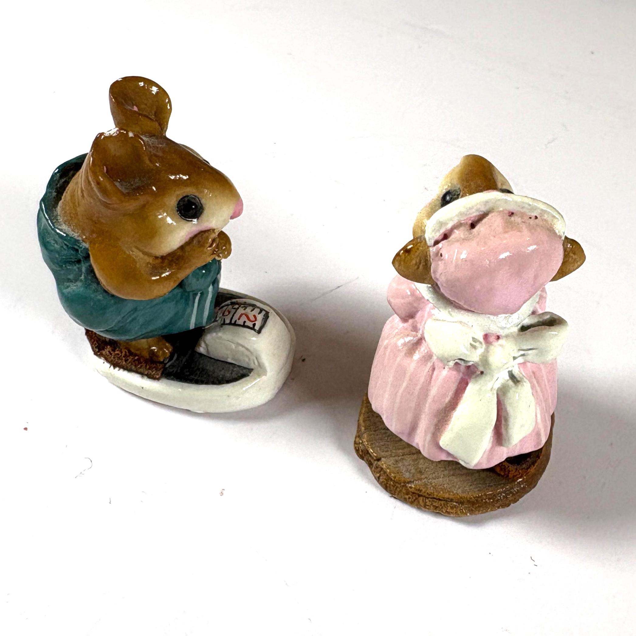 Wee Forest Folk Miniature Mouse Figurines: M-140 & M-095, Annette