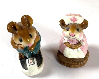 Wee Forest Folk Miniature Mouse Figurines: M-140 & M-095, Annette Peterson