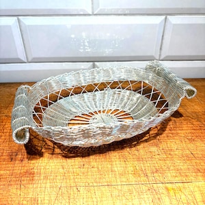 Silver Woven Wire Bread Basket: Mid-Century Modern Tableware