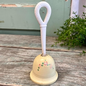 Vintage Yellow Floral Baby Rattle: Nursery Decor, 1960s Style