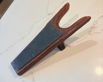 Vintage Wooden Boot Jack – Rustic Cast Iron & Wood Boot Remover