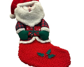 Calcetín navideño de peluche de Papá Noel de Ganz – Decoración navideña de 50 cm