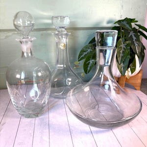 Vintage Lead Crystal Decanter with Glass Stopper - Cristal France