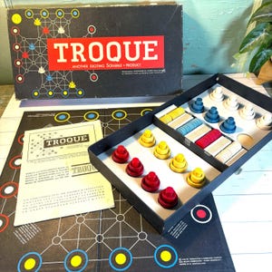 Vintage Troque Board Game - Another Exciting Scrabble Product! Vintage 1956 Edition, Wood Pieces,