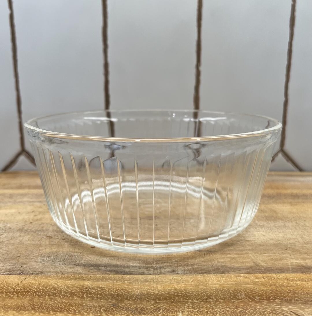 Vintage 1950s PYREX Ribbed Glass Bowl | Mid-century Kitchenware - Etsy