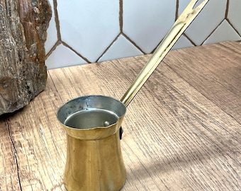 Vintage Brass Turkish Coffee Pot (Cezve / Ibrik) – Long Handle