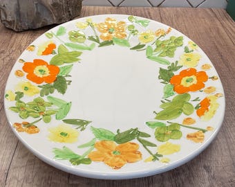 Vintage Lefton Japan Blomfat – Handmålad oval serveringsfat med sommarblommor | Mönster med sommarblommor