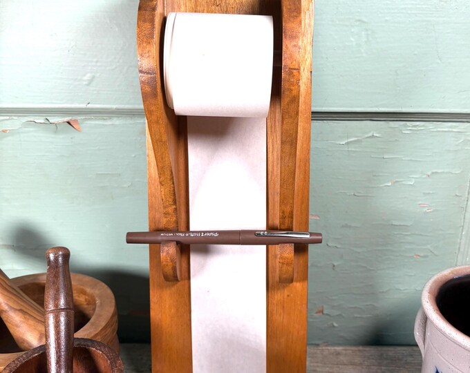 Wooden Scroll Wall Notepad Holder, Wall-mount Wooden Paper Roll ...