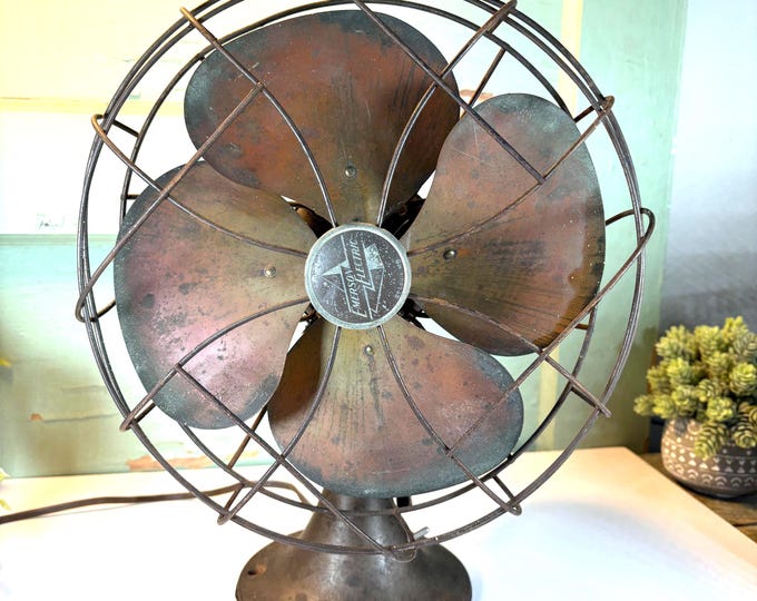 Vintage 1940s Emerson Electric Oscillating Fan Model 6250-D Brass 4 Fan ...