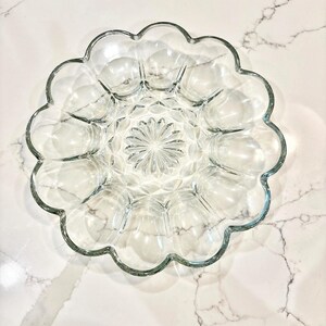 Vintage Anchor Hocking Presence Deviled Egg Plate, Oyster Plate