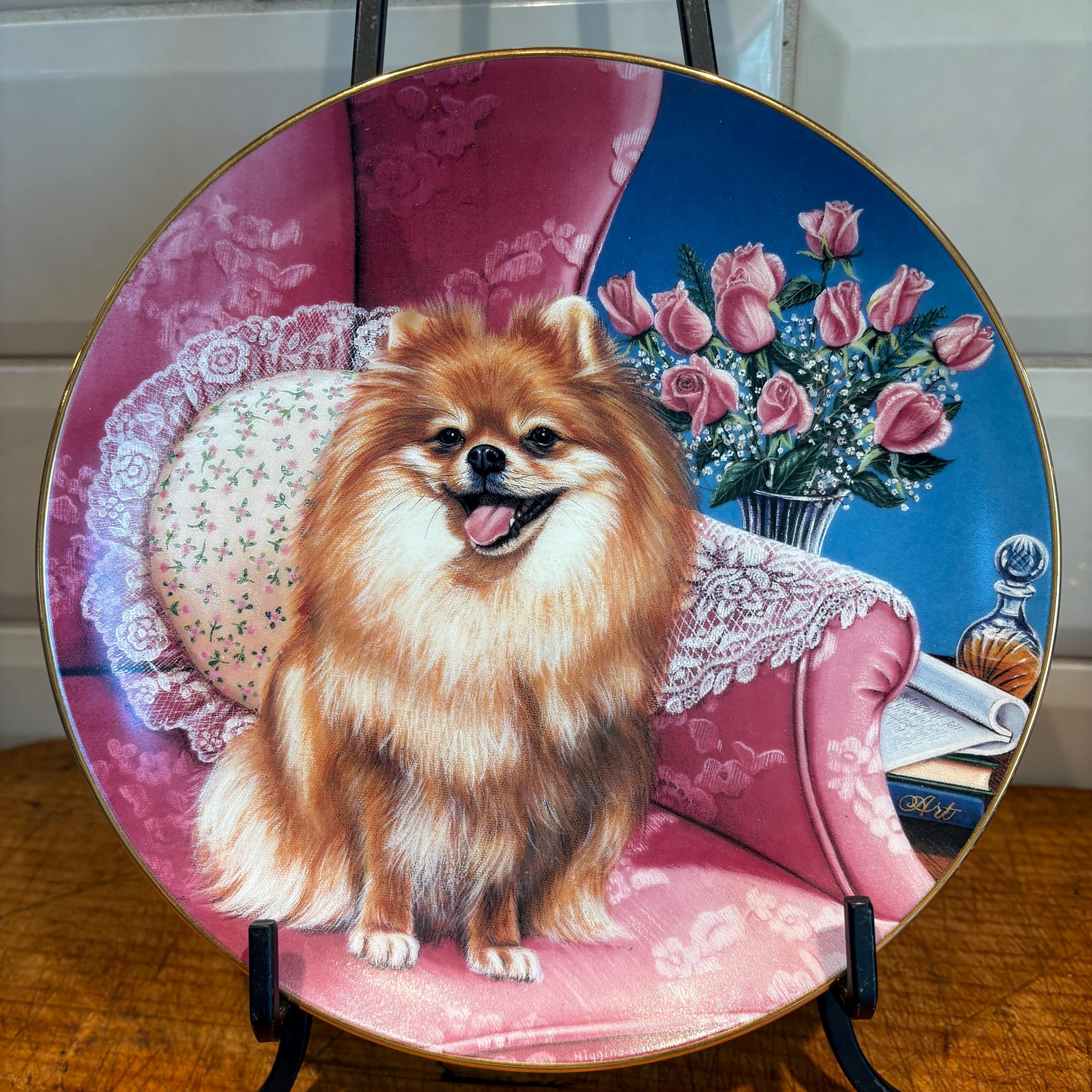 Vintage Pomeranian Plate: Barbara Higgins Bond Artwork, Danbury