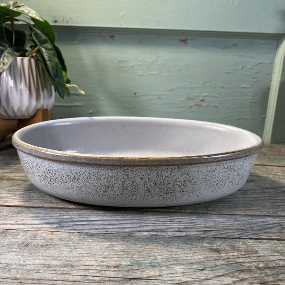 Vintage USA Speckled Stoneware Bakeware: 2-quart Rustic Baking