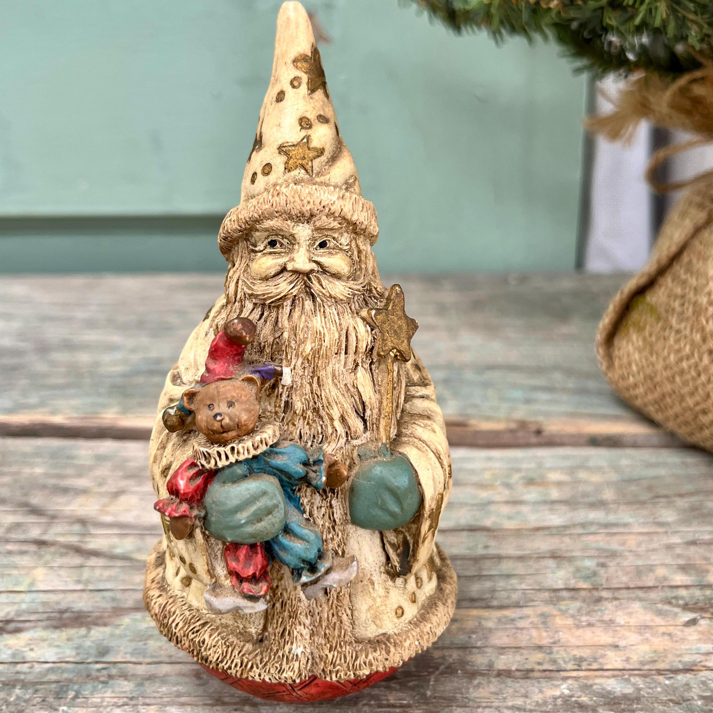 ヴィンテージ サンタクロース 樹脂製フィギュア：ウィザードハット