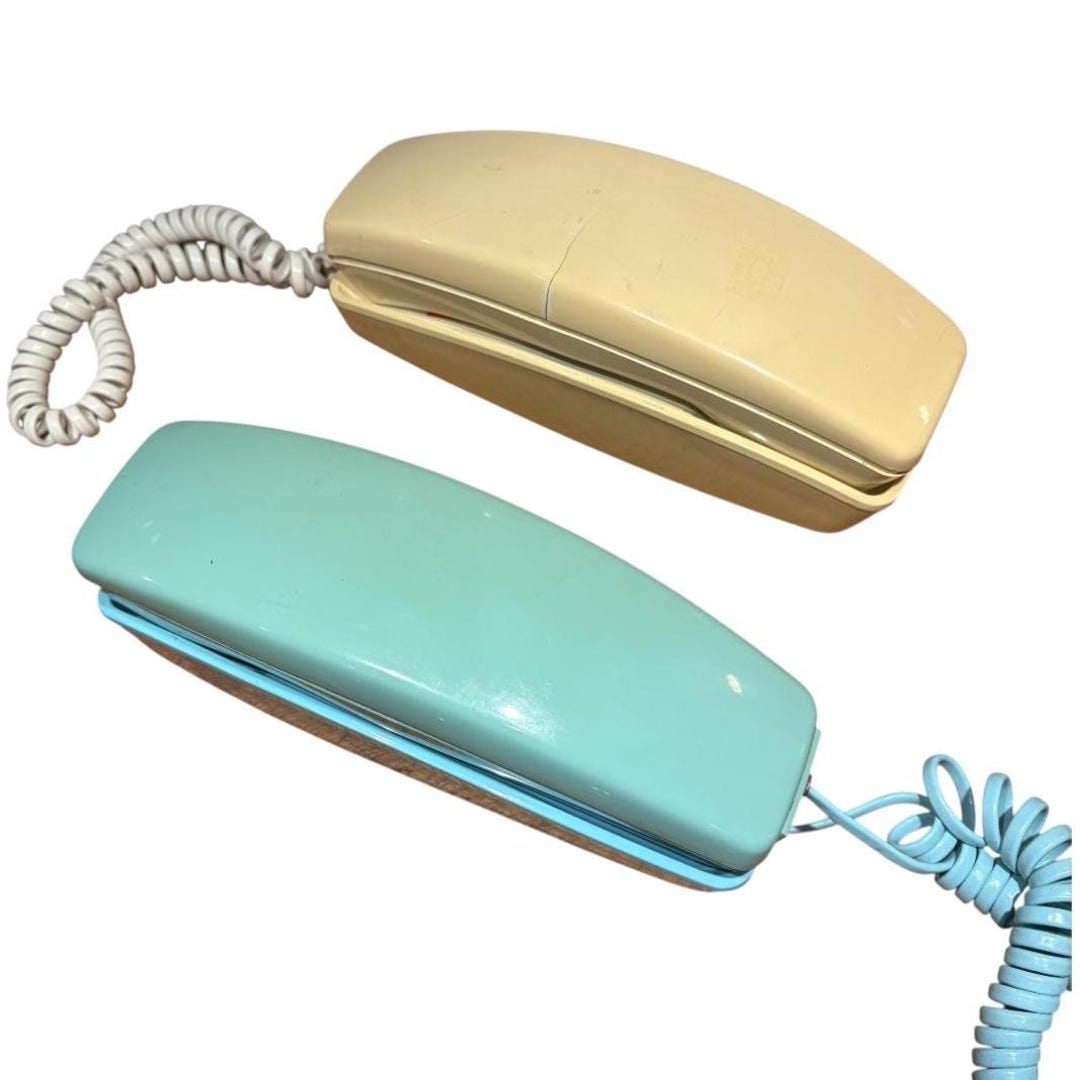 Bell System / Western Electric Teal Green / Blue, Beige Trimline Rotary ...
