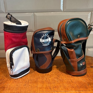 Vintage Golf Bag Koozie: Insulated Clip-On Drink Holder