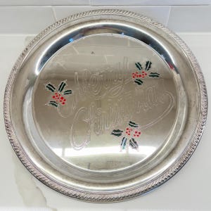 Vintage International Silver Company Christmas Plated Tray