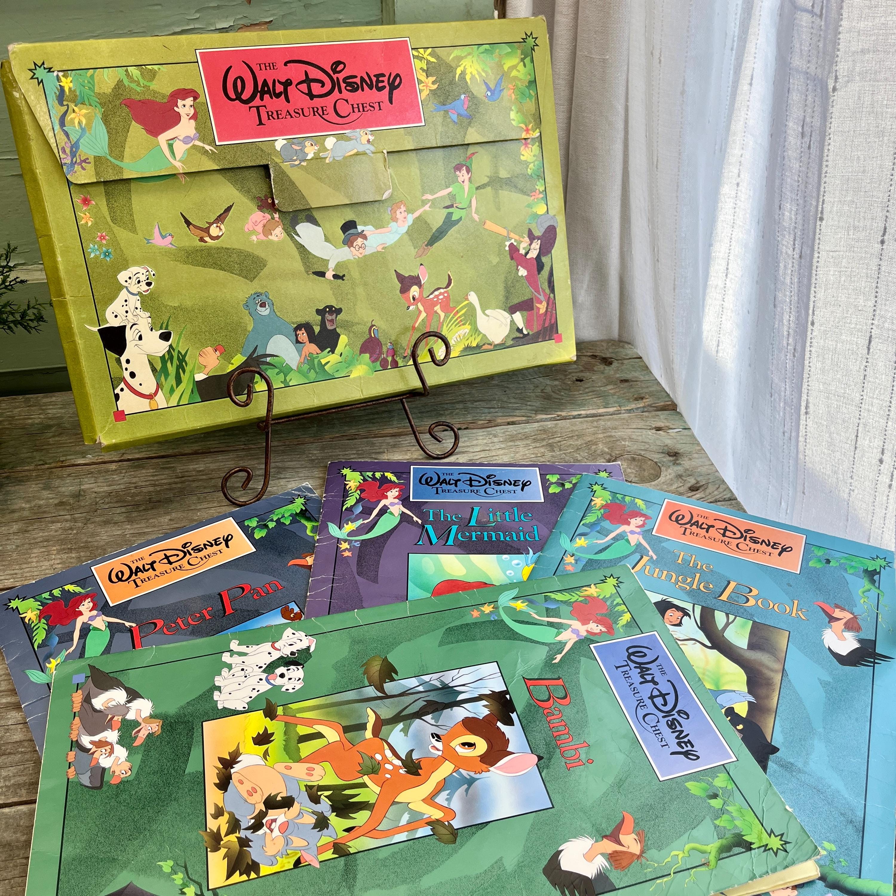 Vintage Walt Disney Treasure Chest Book Set, Peter Pan, Bambi