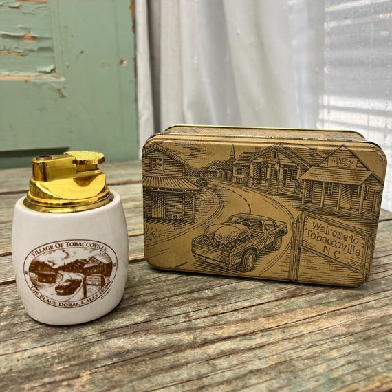 Vintage Doral Cigarette Tin and Ceramic Lighter, 1996 Collector's