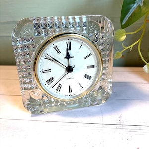 Vintage Staiger Quartz Crystal Desk Clock - West Germany Elegance, Glass Case made in France