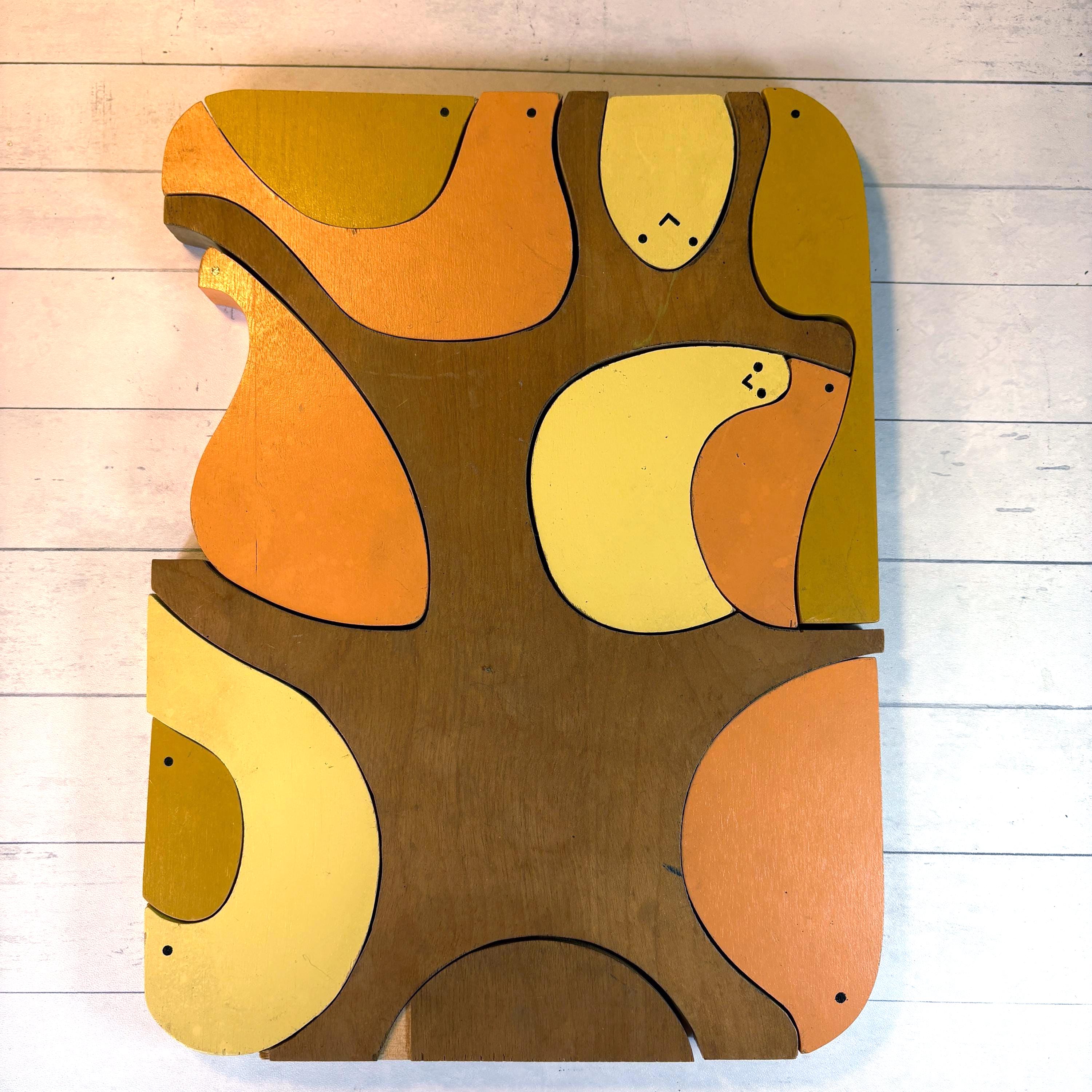 Vintage Creative Playthings Wooden Bird Puzzle: 1960s Balancing