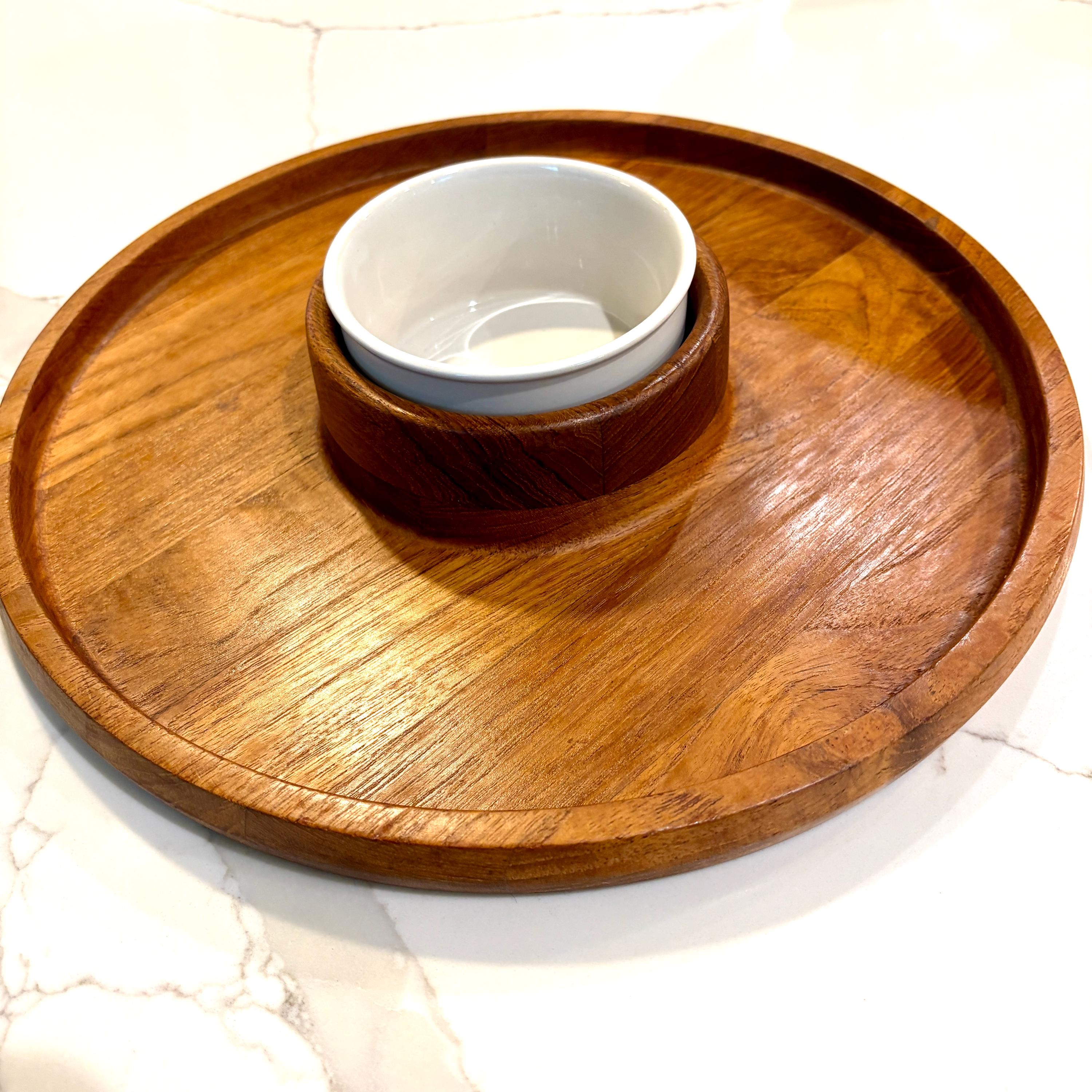 Vintage Jens Quistgaard Dansk Teak Chip and Dip Tray | Danish