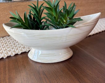 1960s McCoy Pottery Planter: Cream Ceramic MCM Decor