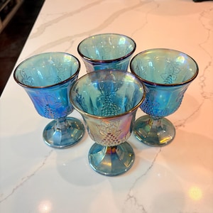 Blue Carnival Glass - Etsy
