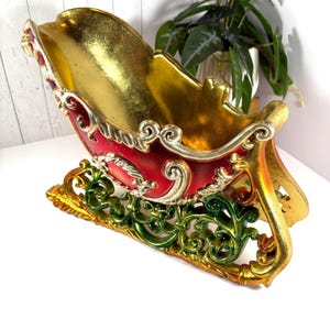 Vintage Sleigh Centerpiece, Beautiful Victorian Style Sleigh, Large Tabletop, Centerpiece Holiday Decor,