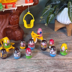 Personaggi Weebles vintage, Romper Room, Hasbro Toys, 1974, realizzati negli USA, famiglia Weebles
