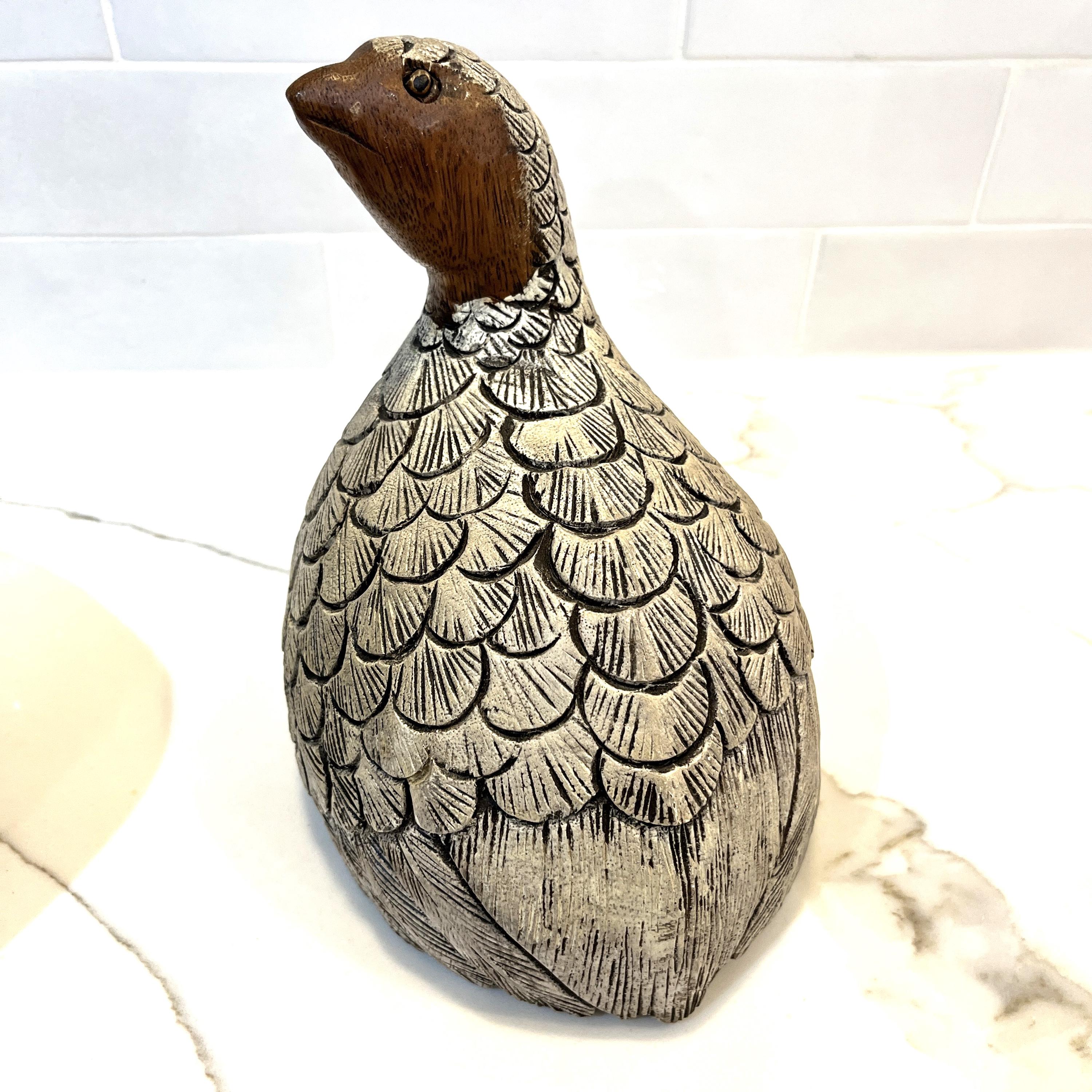 手彫りの木製ホロホロ鳥彫刻：タイの民芸品ペア - Etsy 日本