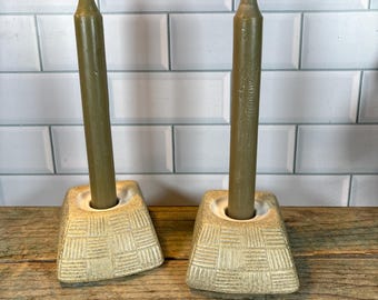 Vintage Shawnee Pottery Candlestick Holders - Kenwood Collection