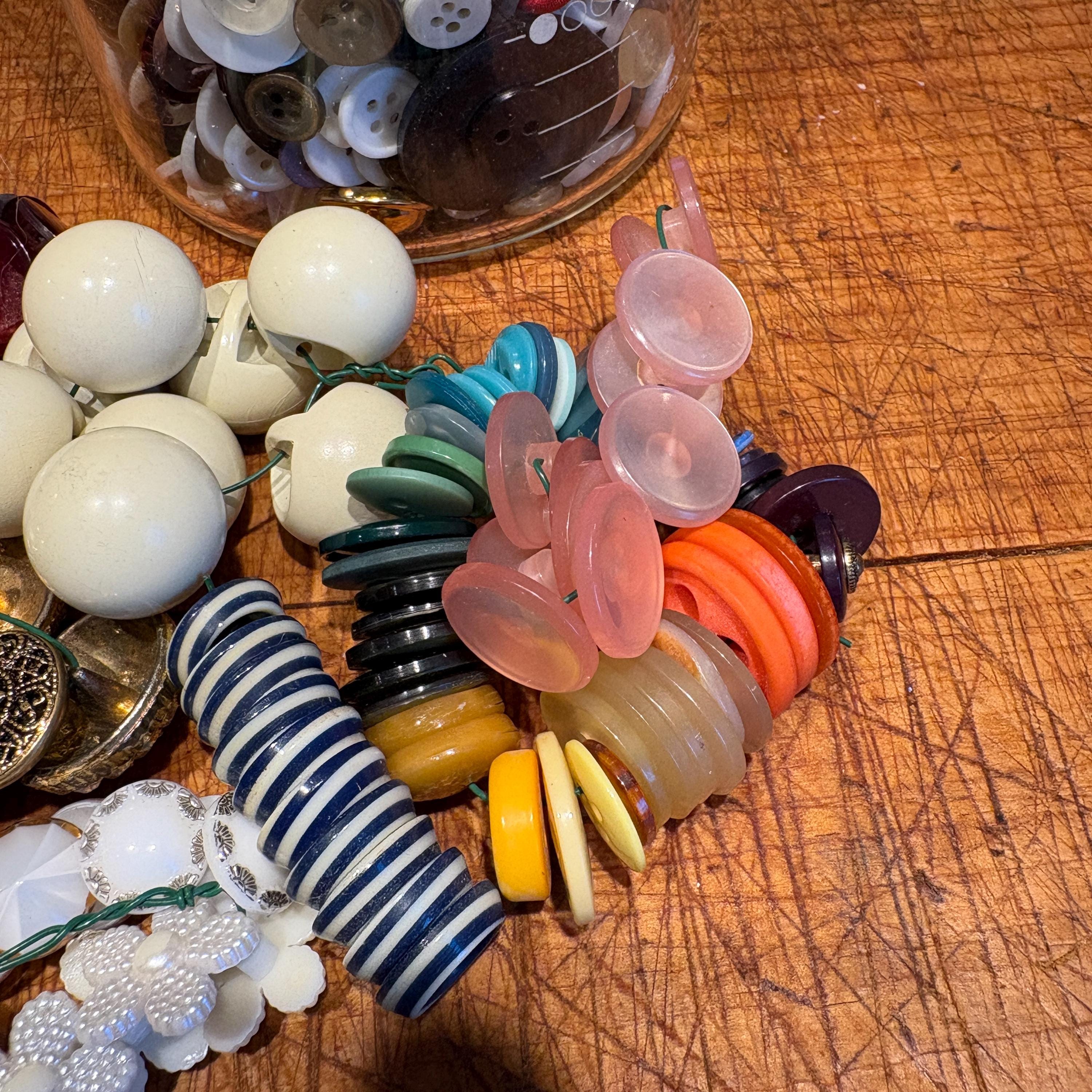 Lot De 25 Boutons Vintage En Verre De Briare Vert Bleuté - 14 Mm - Occasion