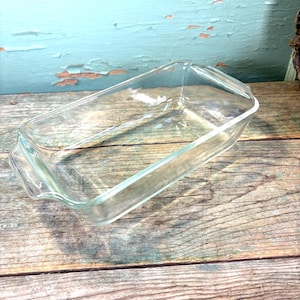 Vintage Anchor Hocking Fire King 1 qt Glass Loaf Pan, Dish, MCM Baking, Made in the USA, Bread Pan,