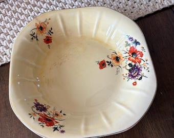 1930s American Limoges Golden Glow Bowl: Floral China Collectible