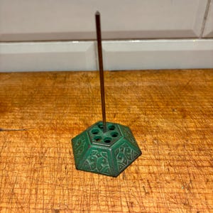 Vintage Green Metal Receipt Spike Old Green Bill Spike Spindle Paper Spike Thing That Holds Receipts Cash Register Receipt Holder