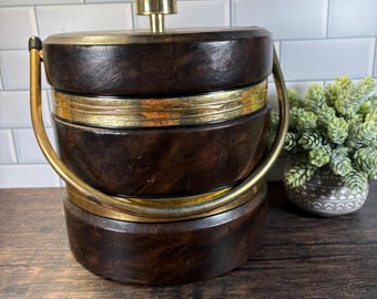 Vintage MCM Shelton-Ware Faux Leather Ice Bucket: 1970s Barware