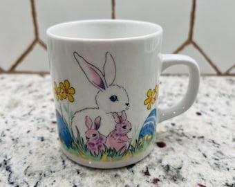 Vintage Blue-eyed Easter Bunny Mug, c1993