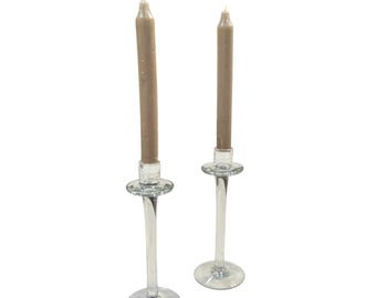 Par de candelabros de cristal vintage de Pier 1 Imports