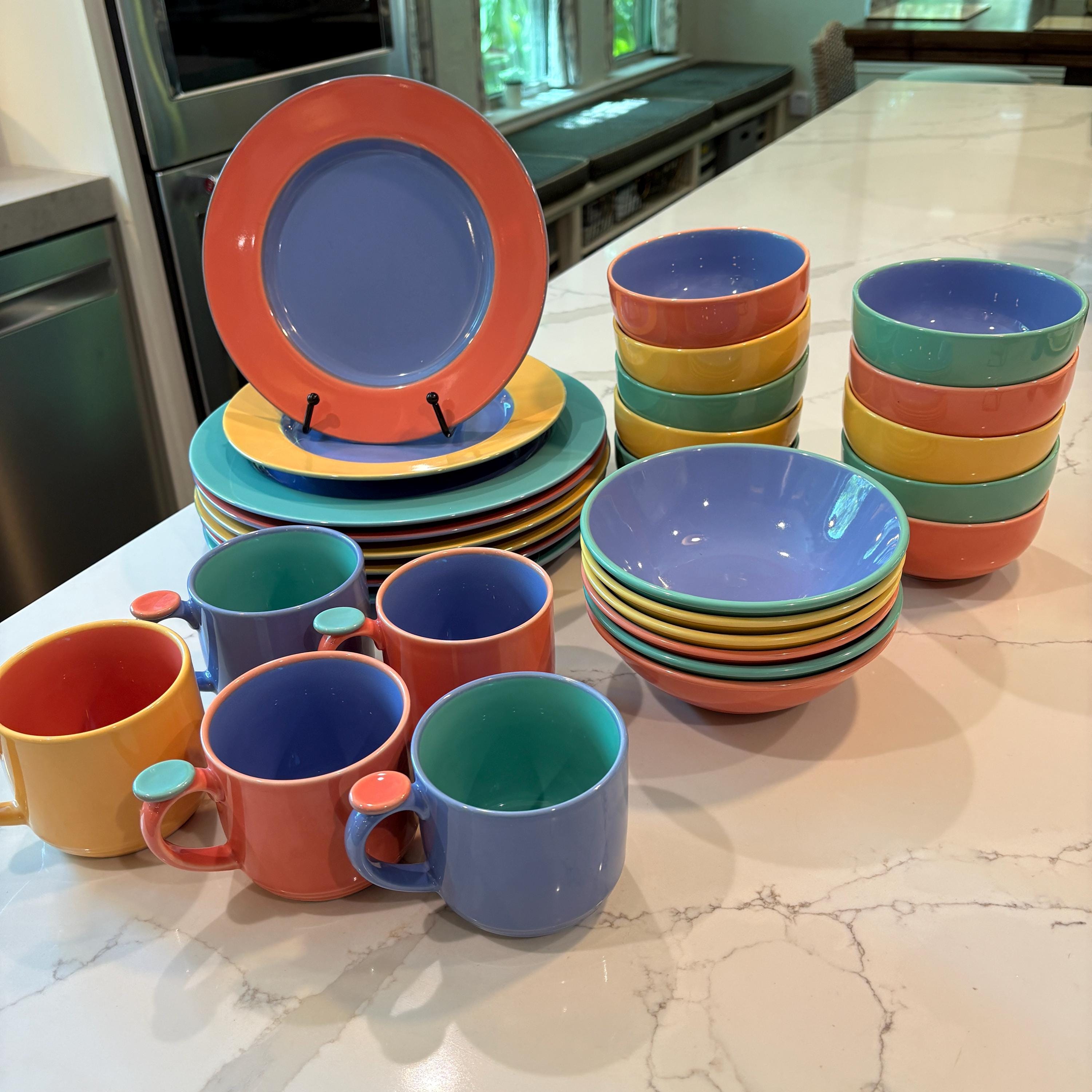 Lindt-stymeist Colorways Ceramic Dishware, Memphis Style Plates