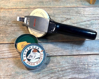 Vintage Avery Label Maker w/ Silver Tape & Levenger Brass Page Points