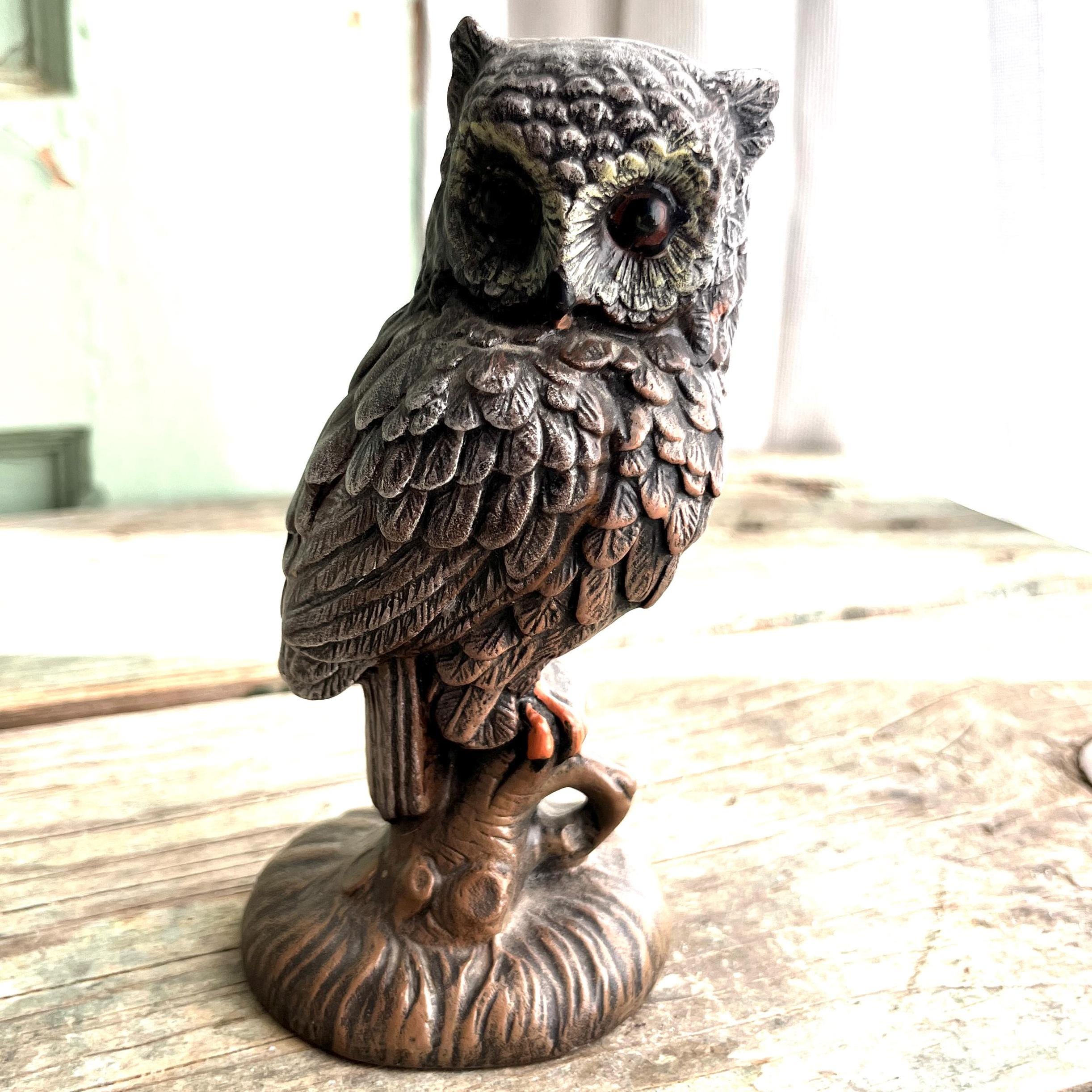 ヴィンテージの手描き陶器製フクロウの置物 - Etsy 日本