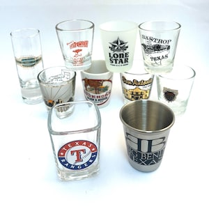 Vaso de chupito vintage de Texas: San Antonio, Big Bend, Lone Star