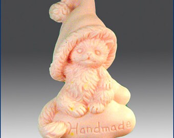 2D Silicone Soap/Polymer Clay/Cold Porcelain Clay/Plaster Mold - Cat in the Hat - free shipping