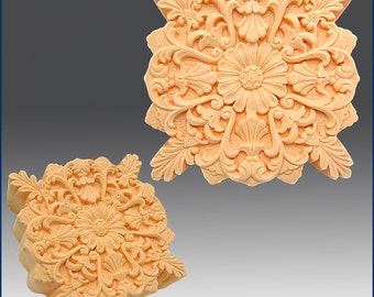 2D Silicone Soap Mold - Shell and Leaf Rosette