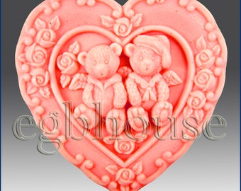 Twin bears - Detail of high relief sculpture - Silicone Soap/plaster/clay Mold - buy from original designer and maker