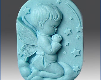 2D Silicone Soap Mold - Praying Angel - boy