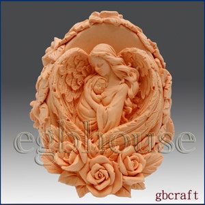 3D Silicone Candle Mold Mother Angel Heart Wings free shipping image 1