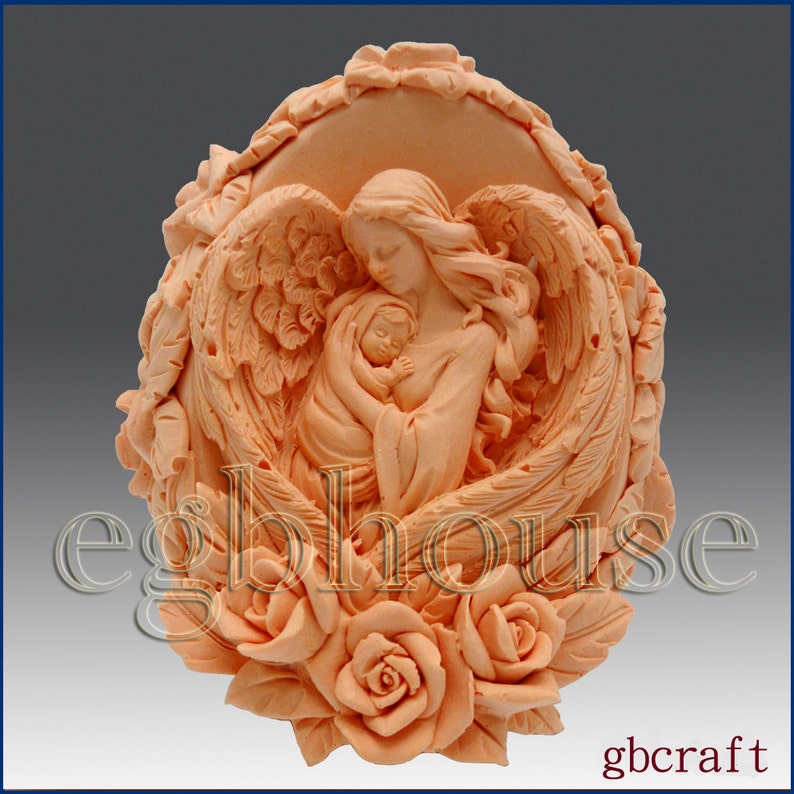 3D Silicone Candle Mold Mother Angel Heart Wings Free Etsy