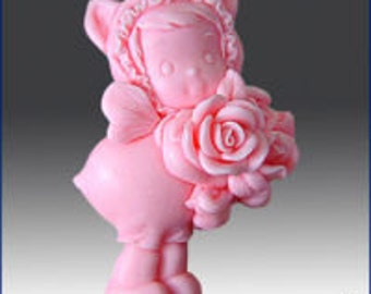 2D silicone Soap/polymer/clay/cold porcelain mold - Rosie Doll - buy from original designer and maker